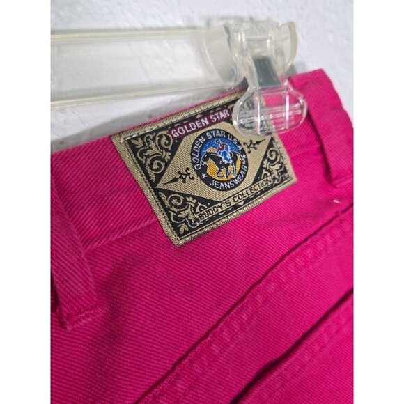 Vintage Womens Golden Star High Rise Pink Denim Shorts Medium - Picture 3 of 5